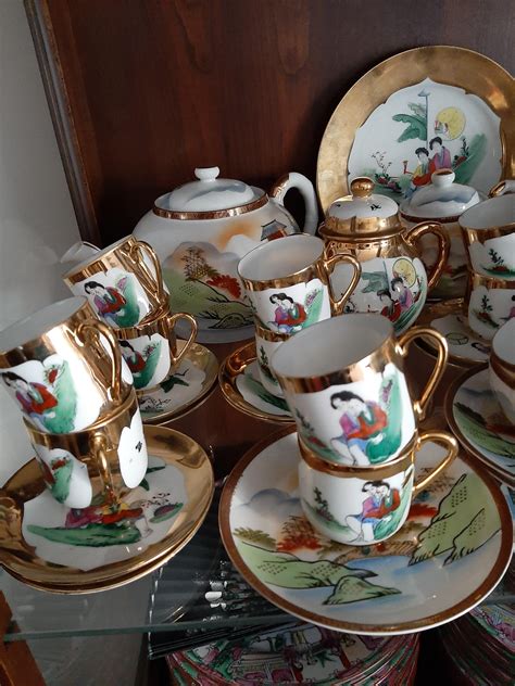 My aunt's vintage tea sets : r/tea