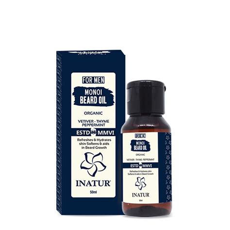 INATUR Men Monoi Beard Oil 50ml for Beard Growth & Nourishment : Amazon ...