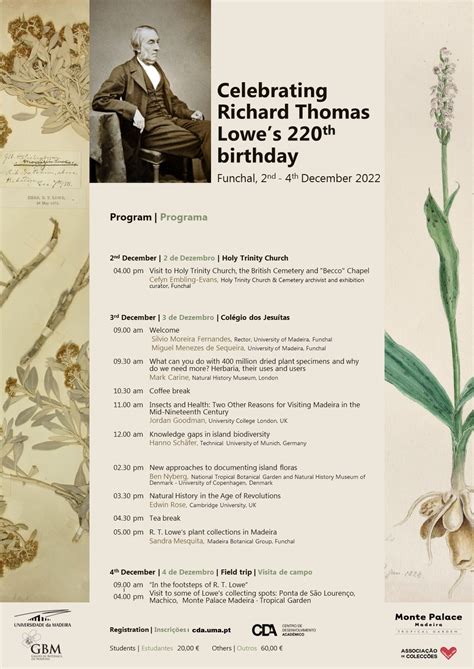Celebrating Richard Thomas Lowe’s 220th birthday, Funchal, 2 a 4 de ...