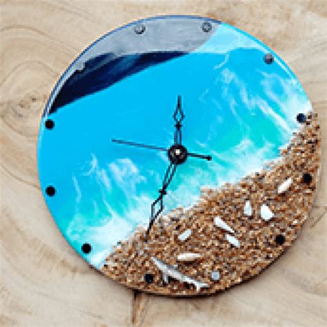 Ocean Epoxy Resin Art Wall Clock - BuildHUB