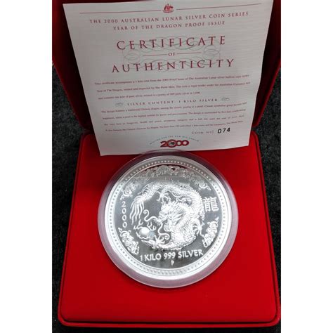 Australia 2000 $30 Silver Kilo Proof Lunar Dragon - The Purple Penny