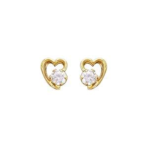 925 Sterling Silver 18K Gold Plated Heart Shape Earrings | Lightweight ...