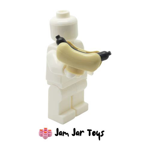 LEGO Tan Hot Dog Bun and Black Sausage. KF39