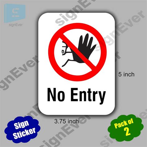 SIGN EVER No Entry Signage Sign Sticker For Glass Door Wall Hospital ...