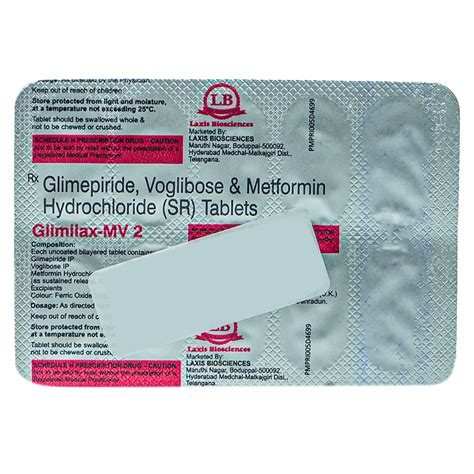 Glimilax-MV 2 Tablet 10's Price, Uses, Side Effects, Composition ...