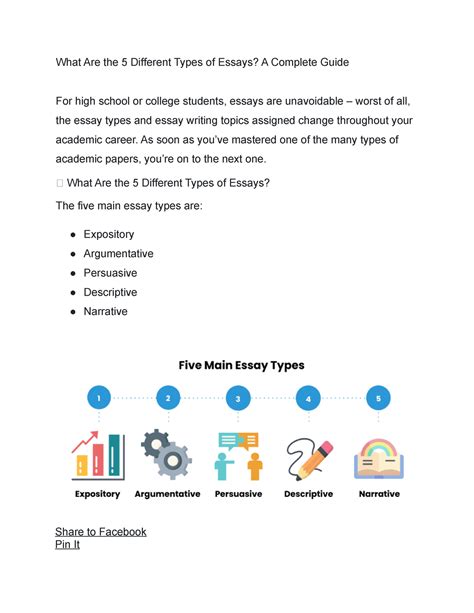 What Are the 5 Different Types of Essays - As soon as you’ve mastered one of the many types of ...