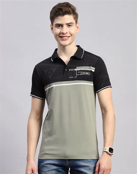 Buy Men Green Printed Polo Collar Half Sleeve T-Shirt Online in India ...