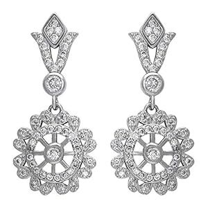 GIVA 925 Silver Zircon Flower Drop Earrings | Gifts for Girlfriend ...