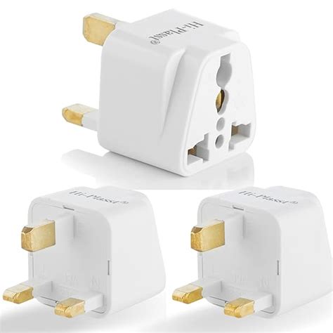 Hi-Plasst India to UK Adapter (Type-G Plug) - 3pcs Pack - UK Converter ...