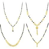 Youbella Jewellery Gold Plated Combo of 3 Mangalsutra Pendant with ...