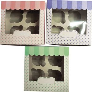 Perfect Pack Cake Box Paper -Used For 4 pc Cupcakes (pack of 15 ...