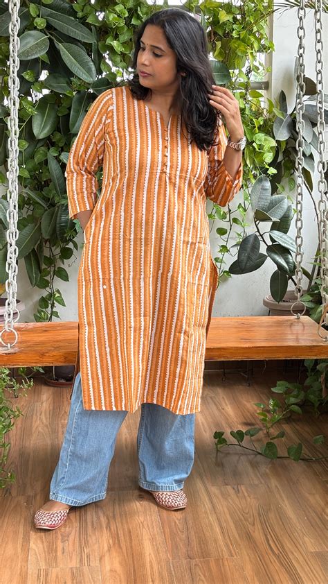 Office-Office Batik Cotton Long Kurta – Dhaagaa