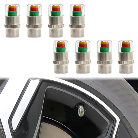 8pcs Universal Car Tire Pressure Monitor Valve Stem Caps Sensor ...
