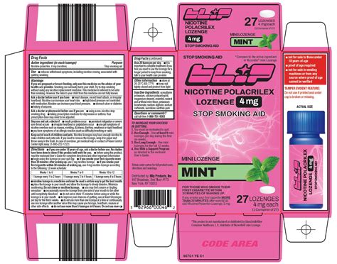 Blip Products, Inc. Nicotine Polacrilex Lozenge 4 mg Drug Facts