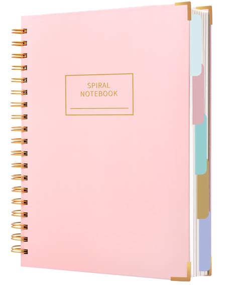 Amazon.com : Hardcover Spiral Notebook with Tabs 8"x10" Large Spiral ...