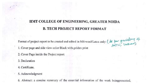 B. Tech Project Report Format - IIMT College of Engineering - Studocu