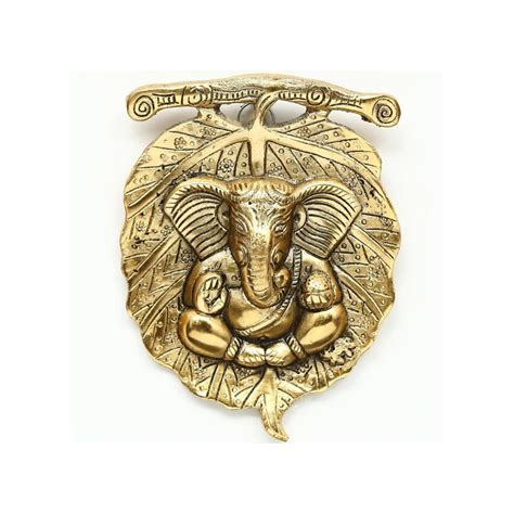Buy Mini, Wall Hanging, Ganeshji, Gold, Pan Patta, Statue, Home Decor ...