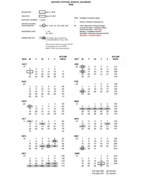 2016 - 2017 Employee Work Calendars | Collier County Public Schools ...