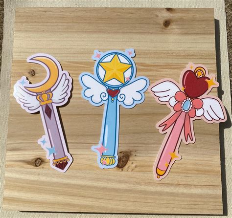Magical Girl Inspired Star Moon and Heart Magical Wand Bookmarks - Etsy ...