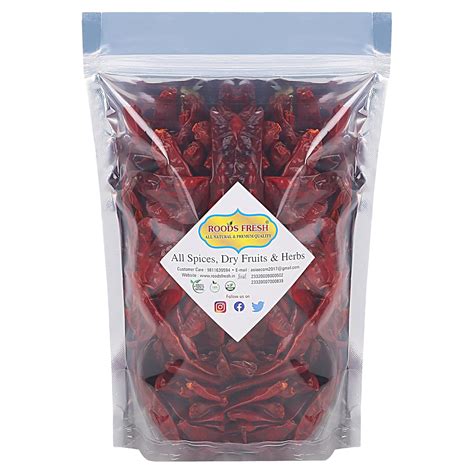 Roods fresh Natural Hand Processed Dry Red Chilli | Sabut Lal Mirch ...