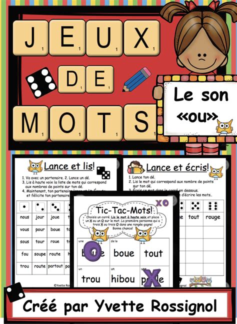 JEUX DE MOTS FRÉQUENTS POUR LE SON OU | FRENCH PHONICS GAMES WITH SIGHT ...