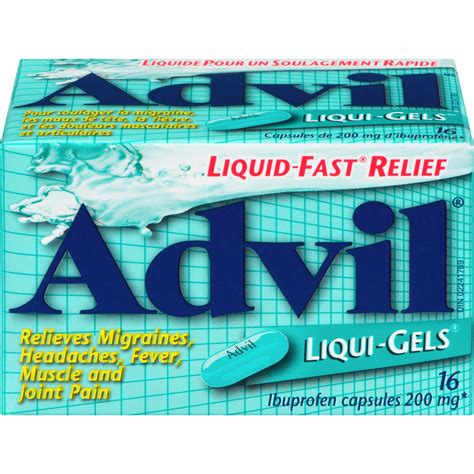 Advil Liqui-Gels 200 mg Pain Relief Capsules, Fast Action for Headaches ...
