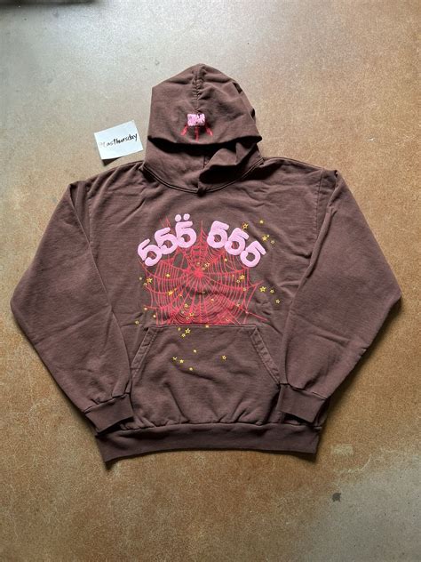 Young Thug Spider Worldwide 555 Angel Number Hoodie Brown Large | Grailed