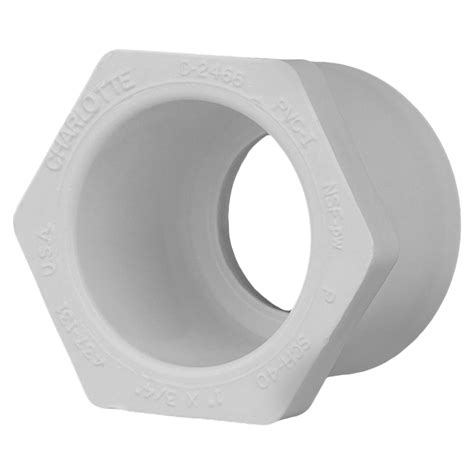Charlotte Pipe 437-582 8" X 4" PVC Sch. 40, Reducer Bushing (Flush ...