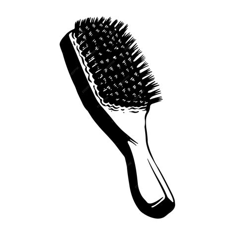 Premium Vector | Boar bristle hair brush vector illustration hand drawn 2