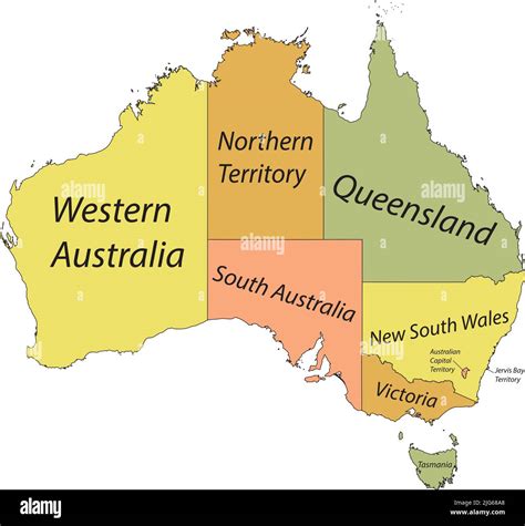 Australia Outline Map With States Australia's States & Territories