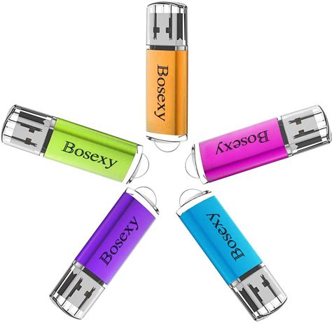 Amazon.com: 5-Color USB Flash Drives 5 Pack 128 MB 256 MB 512 MB 2 GB 4 ...