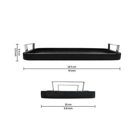 Wooden Serving Tray With Metal Handle – Metalsmith