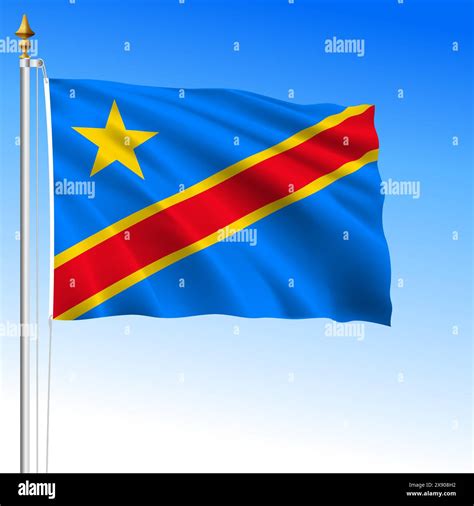 Congo Democratic Republic, official national waving flag, vector ...