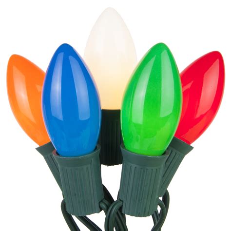 C9 Christmas Lights - 25 C9 Opaque Multicolor Christmas Lights