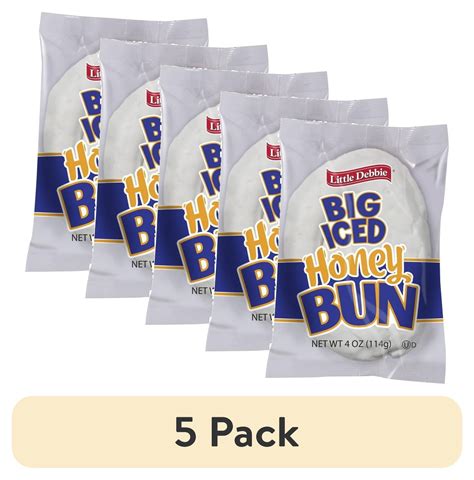 (5 pack) Little Debbie Single Serve Iced Honey Buns, 4 oz - Walmart.com