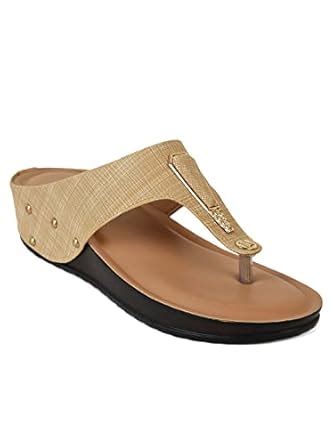 AJANTA Women Beige Flat Sandal BL1351 : Amazon.in: Shoes & Handbags