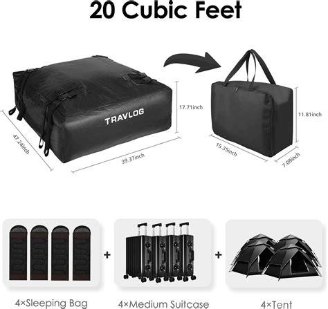 Travlog Rooftop Cargo Carrier, 20 Cubic Feet IP67 Waterproof India | Ubuy