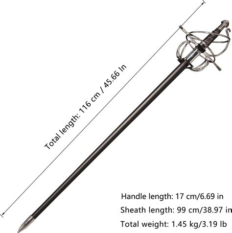 Buy lkjad Cosplay Martial Arts Renaissance Rapier Fencing Spanish Sword ...