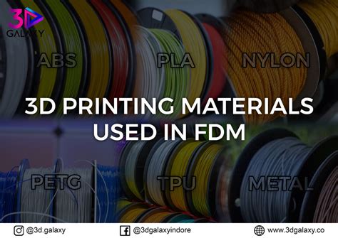 Types of 3D Printing Materials used in FDM – 3D Galaxy Miniature