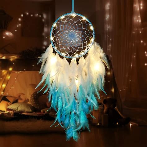 Dremisland Blue and White Feathers Dream Catcher India | Ubuy