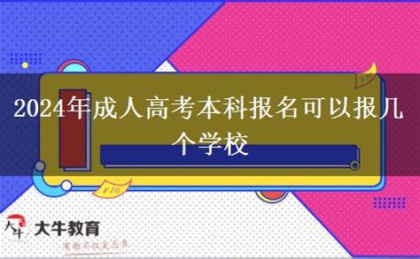 2024年成人高考本科报名可以报几个学校_大牛教育成考网