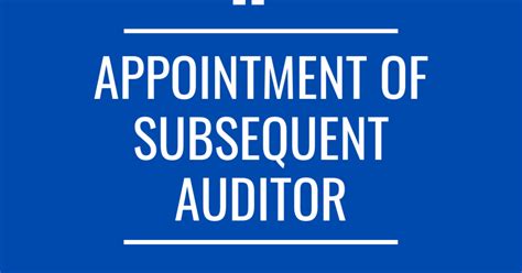 Appointment of subsequent Auditor | Company Formation, Income tax ...
