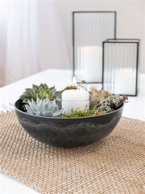 Schale „Finn“ – Kunststoff – schwarz – 7,5 x 20 cm - Blumigo