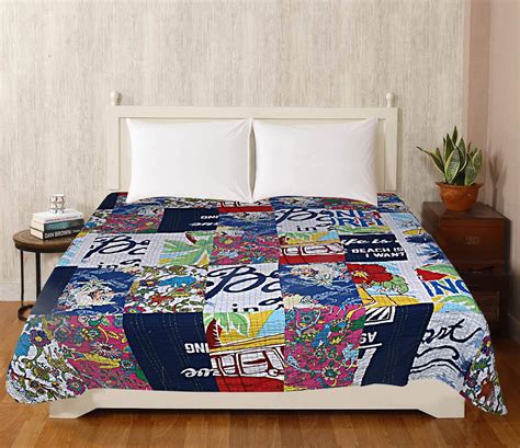 Buy Saryu Homes Cotton 200 TC Bed Cover (Multicolour_King) Online at ...
