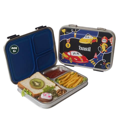 Buy Basil Bento Box – 900 ml 3-Compartment Stainless Steel Lunch Box ...