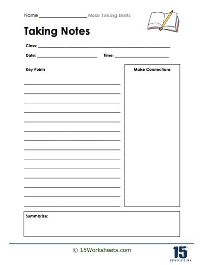 Note Taking Worksheets 的图像结果