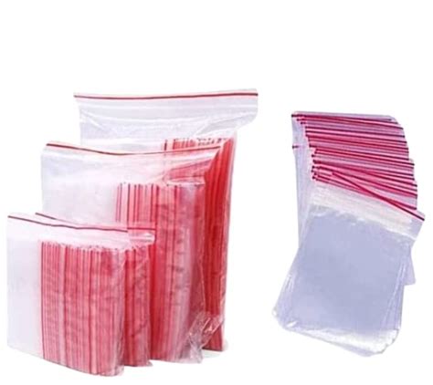 KRJ Packing Transparent Polythene 6 x 8 Size Ziplock Packing covers ...