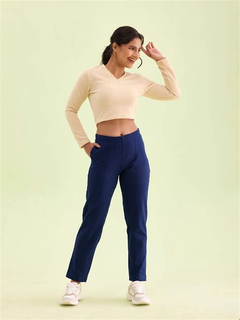 Navy Fleece Warm Kurti Pants – Go Colors India