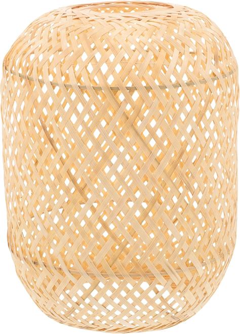 DOITOOL Rattan Lamp Shade, Boho Bamboo Lamp Shade, Natural Wicker s ...