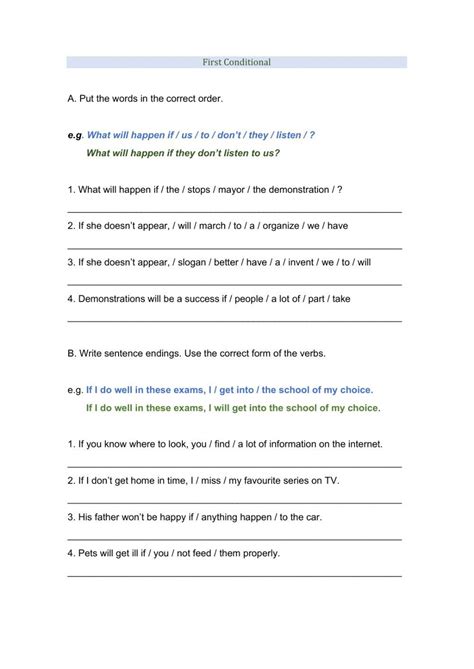 Image result for First Conditional Live Worksheet
